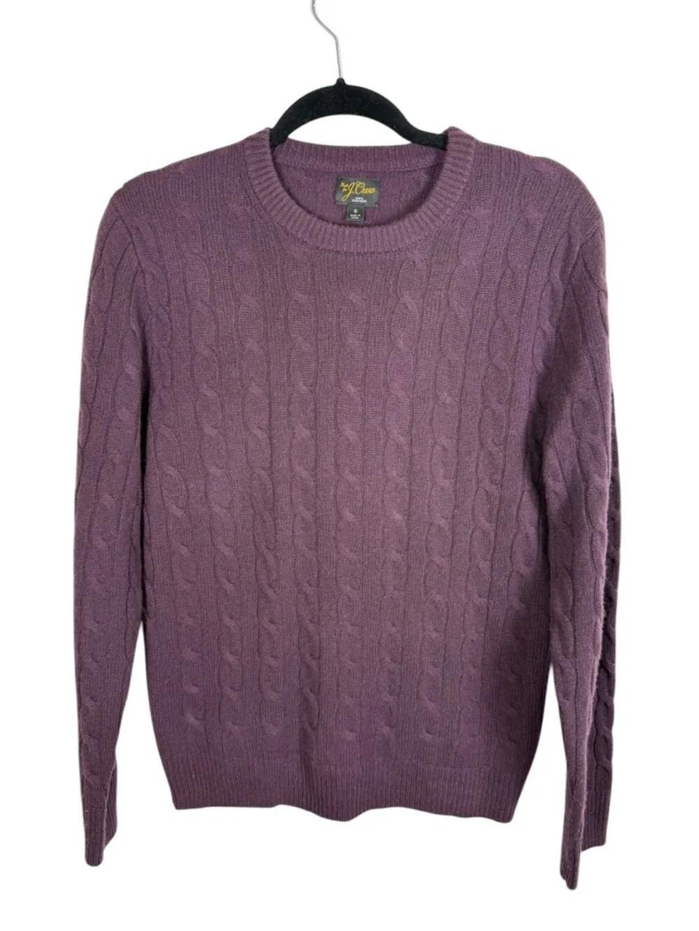 J. Crew Men's Cashmere Cable-Knit Crew Neck Sweater Sz Small
